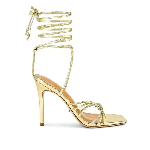 Tony Bianco Strappy Gold Nappa Metallic Feliz Sandal Size 6.5 - Picture 1 of 6